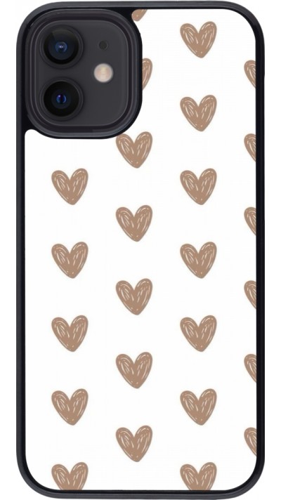 Coque iPhone 12 mini - Autumn 2024 brown hearts