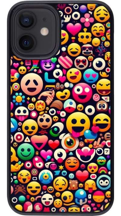 Coque iPhone 12 mini - Emoji Mix Color