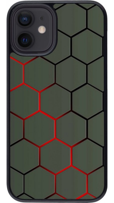 Coque iPhone 12 mini - Geometric Line red