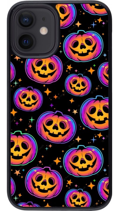 Coque iPhone 12 mini - Halloween 2024 rainbow pumpkins