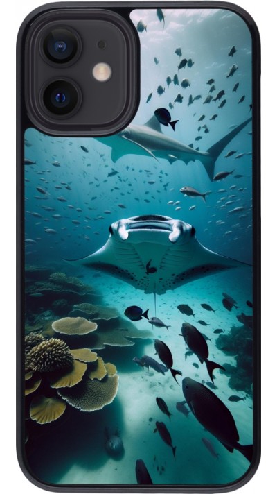 Coque iPhone 12 mini - Manta Lagon Nettoyage