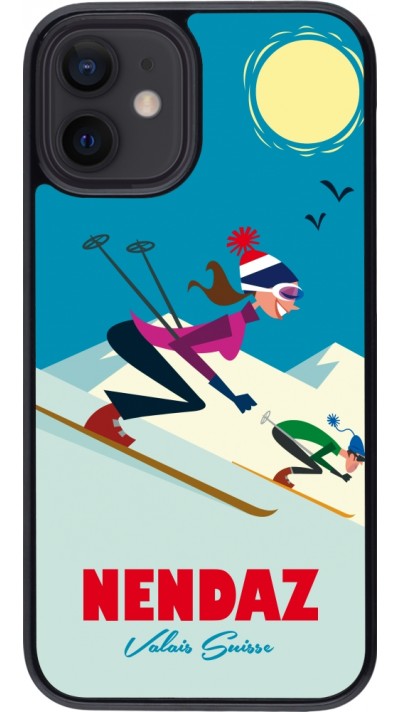 iPhone 12 mini Case Hülle - Nendaz Ski Downhill