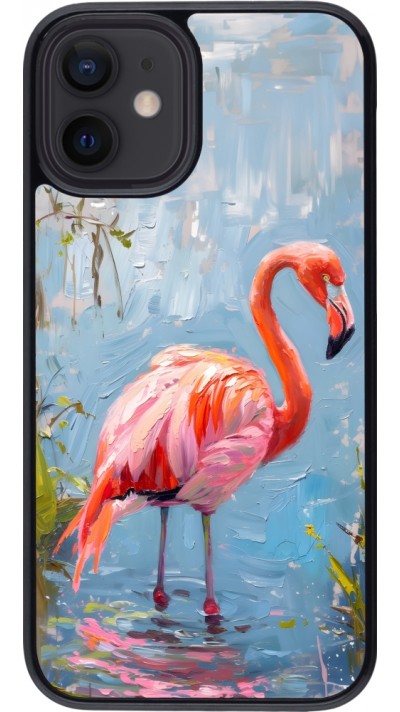 Coque iPhone 12 mini - Paint Flamingo