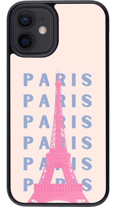 Coque iPhone 12 mini - Paris Pink Print