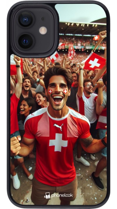 iPhone 12 mini Case Hülle - Schweizer Fan Euro 2024
