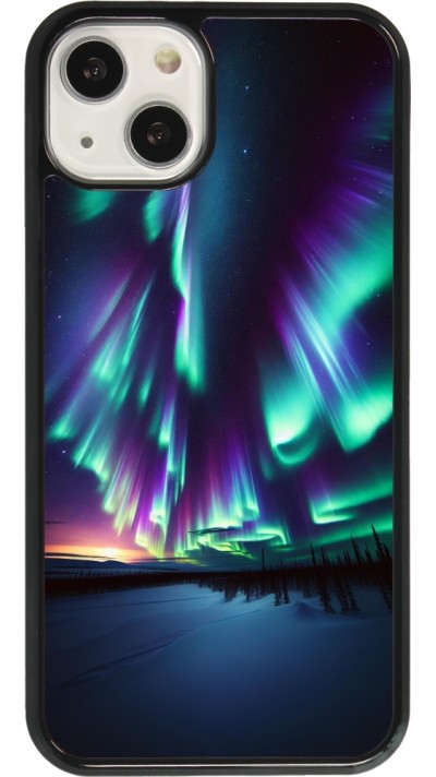 Coque iPhone 13 - Aurore Boréale Étincelante