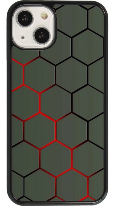 iPhone 13 Case Hülle - Geometric Line red