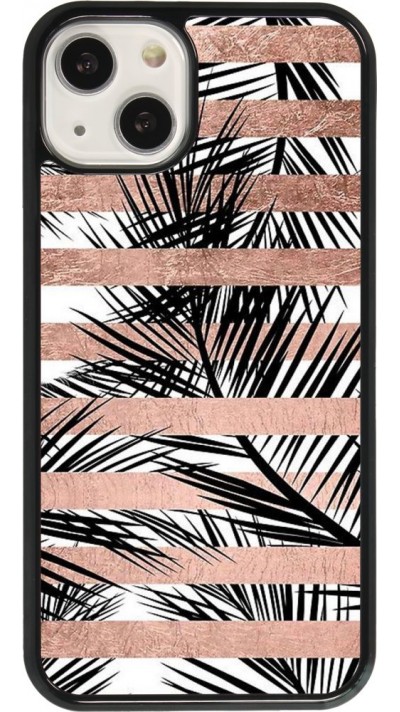 iPhone 13 Case Hülle - Palm trees gold stripes