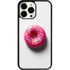 Coque iPhone 13 Pro Max - Weißer Hintergrund, pinker Donut