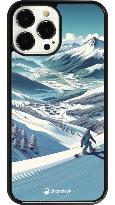 Coque iPhone 13 Pro Max - Snowboarder Montagne