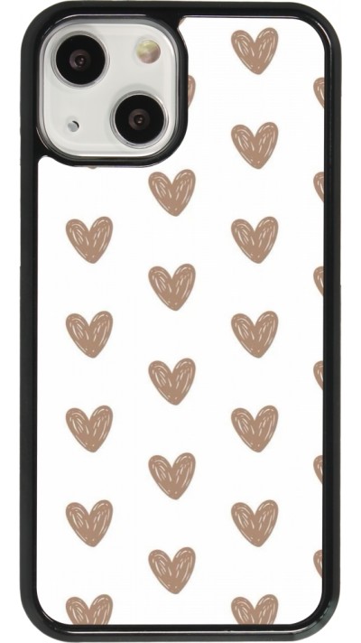 Coque iPhone 13 mini - Autumn 2024 brown hearts