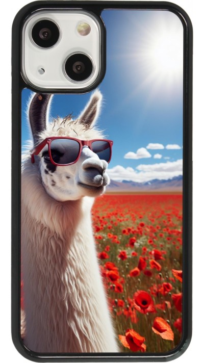 Coque iPhone 13 mini - Lama Chic en Coquelicot