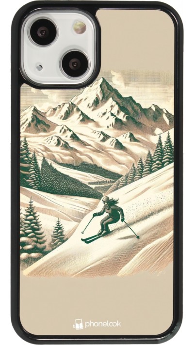 Coque iPhone 13 mini - Vintage Ski Mountain