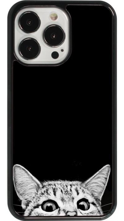 Coque iPhone 13 Pro - Cat Looking Up Black