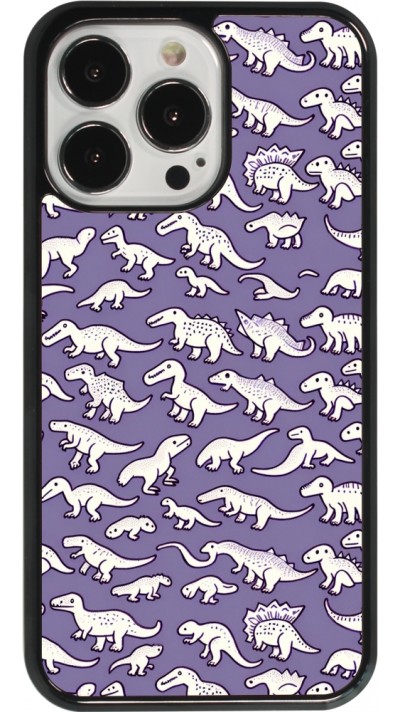 Coque iPhone 13 Pro - Mini dino pattern violet