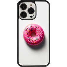 Coque iPhone 13 Pro - Weißer Hintergrund, pinker Donut