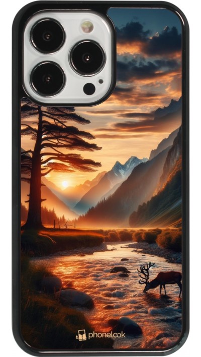 Coque iPhone 13 Pro - Valley Sunset Deer Tree