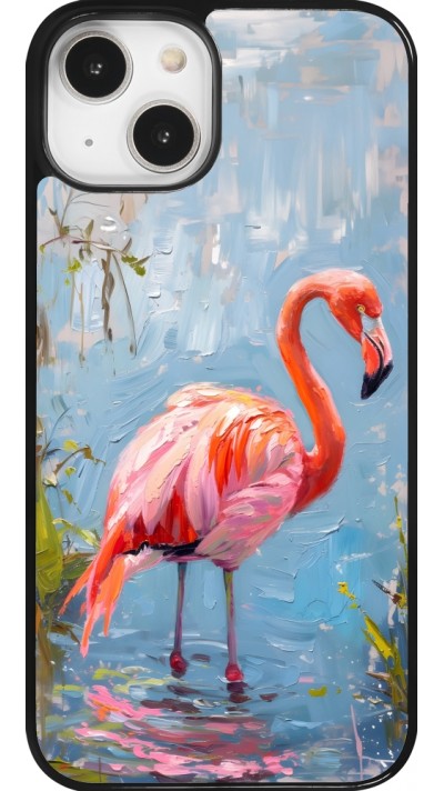 Coque iPhone 14 - Paint Flamingo