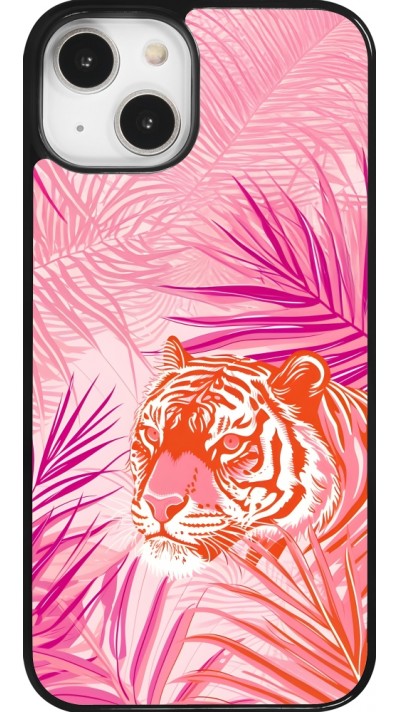 iPhone 14 Case Hülle - Tiger Palmen rosa