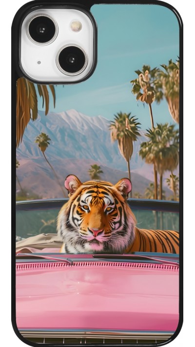 iPhone 14 Case Hülle - Tiger Auto rosa