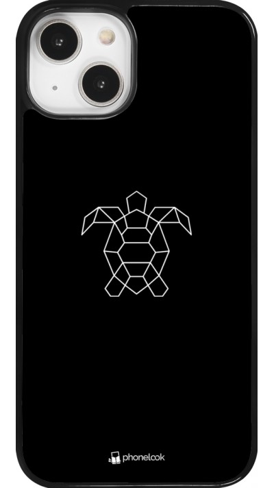 Coque iPhone 14 - Turtles lines on black