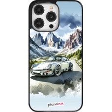 Coque iPhone 14 Pro Max - Porsche 911 Mountain Watercolor