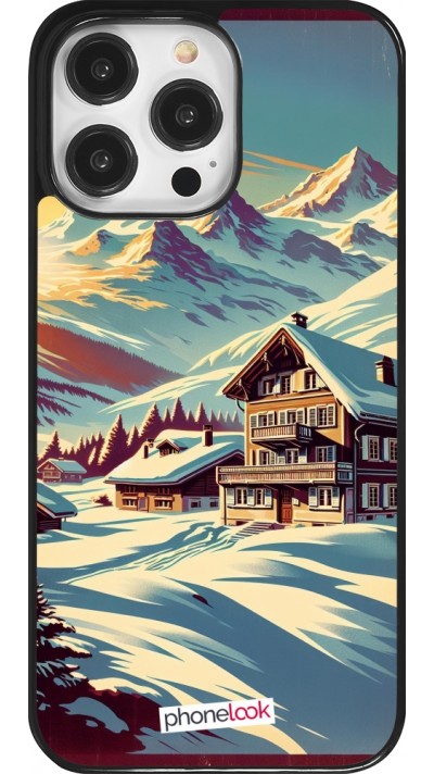 Coque iPhone 14 Pro Max - Chalet montagne enneigée