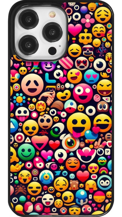 iPhone 14 Pro Max Case Hülle - Emoji Mix Farbe
