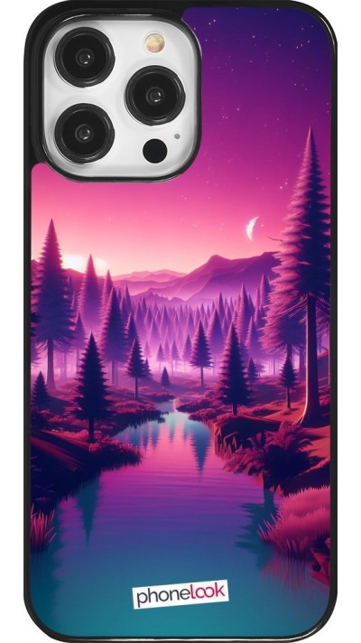 Coque iPhone 14 Pro Max - Paysage Violet-Rose