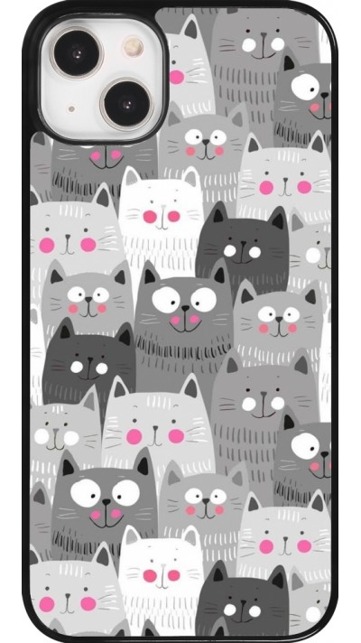 Coque iPhone 14 Plus - Chats gris troupeau