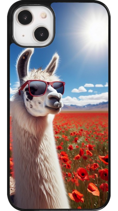 Coque iPhone 14 Plus - Lama Chic en Coquelicot