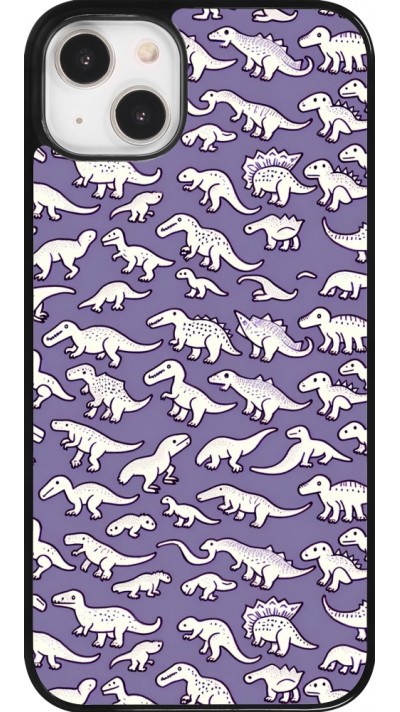 Coque iPhone 14 Plus - Mini dino pattern violet