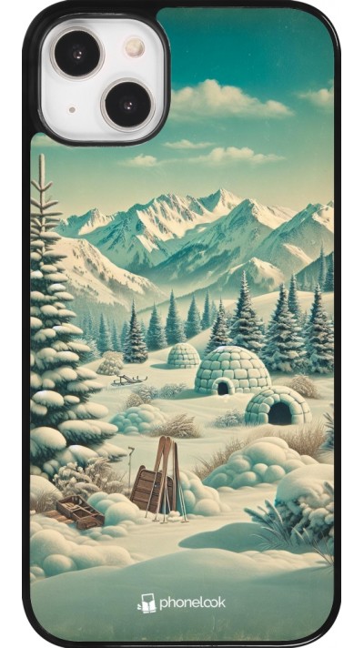 Coque iPhone 14 Plus - Vintage Snowy Mountain Igloo