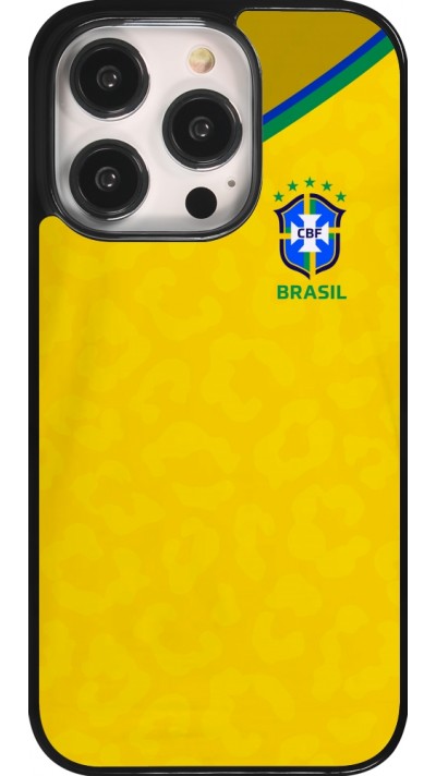 Coque iPhone 14 Pro - Maillot de football Brésil 2022 personnalisable