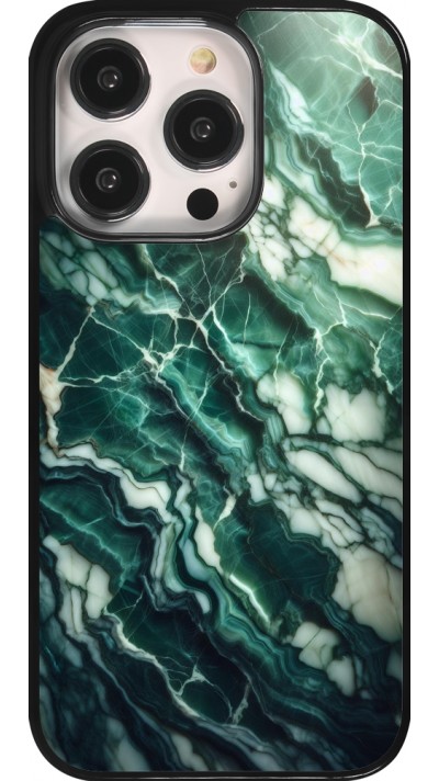 Coque iPhone 14 Pro - Marbre vert majestueux