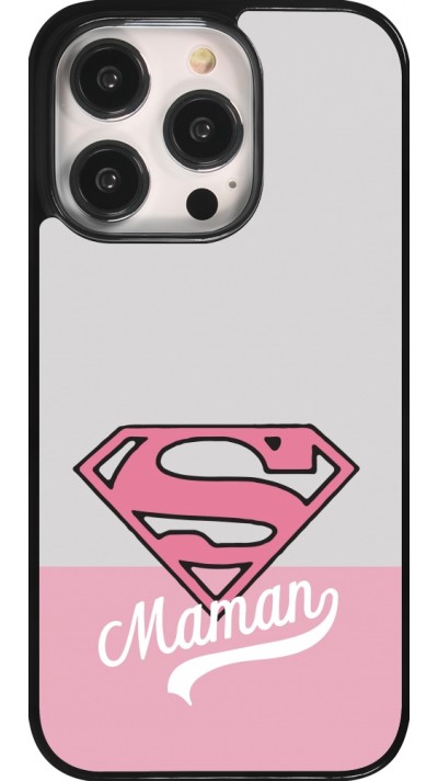 Coque iPhone 14 Pro - Mom 2024 Super hero maman