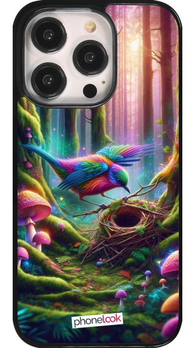 Coque iPhone 14 Pro - Oiseau Nid Forêt