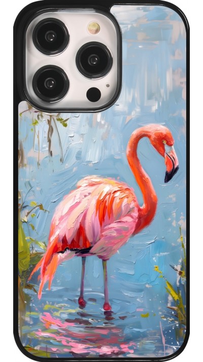 Coque iPhone 14 Pro - Paint Flamingo