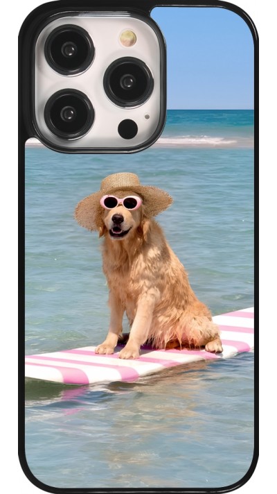 Coque iPhone 14 Pro - Summer Dog on Paddle