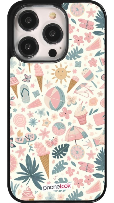 Coque iPhone 14 Pro - Summer Pink Pattern