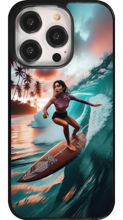 Coque iPhone 14 Pro - Surfeuse Balinaise