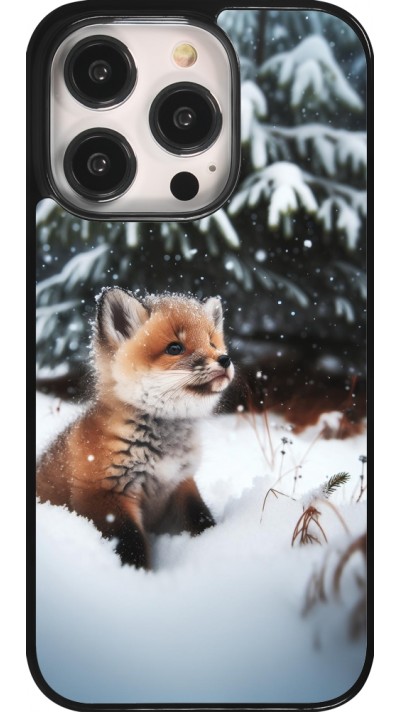 Coque iPhone 14 Pro - Noël 2023 Renardeau sapin