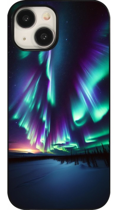 Coque iPhone 15 - Aurore Boréale Étincelante