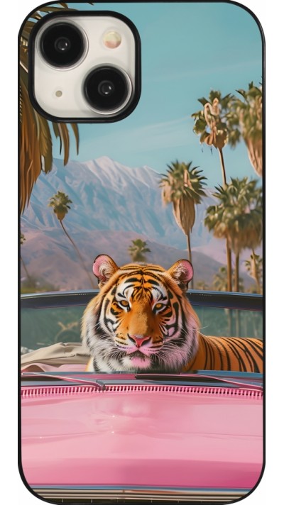 iPhone 15 Case Hülle - Tiger Auto rosa