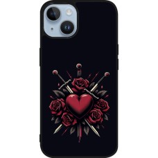 iPhone 15 Case Hülle - Silikon schwarz Valentine 2024 gothic love