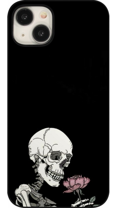 Coque iPhone 15 Plus - Halloween 2023 rose and skeleton