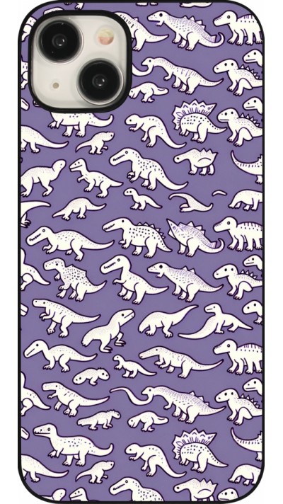 Coque iPhone 15 Plus - Mini dino pattern violet