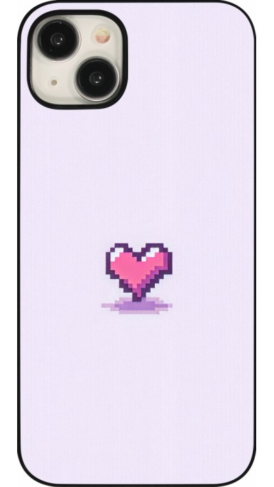 Coque iPhone 15 Plus - Pixel Coeur Violet Clair