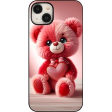 iPhone 15 Plus Case Hülle - Valentin 2024 Rosaroter Teddybär