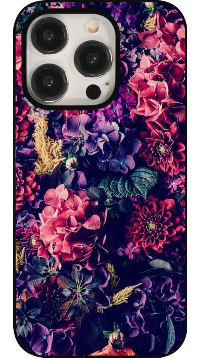 Coque iPhone 15 Pro - Flowers Dark